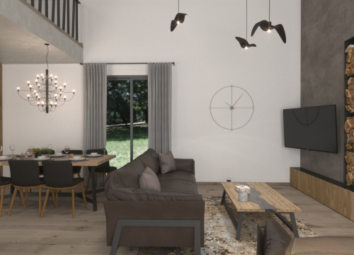 Návrh interiéru - Návrh interiéru obývacího pokoje Královská louka Bouzov - 1