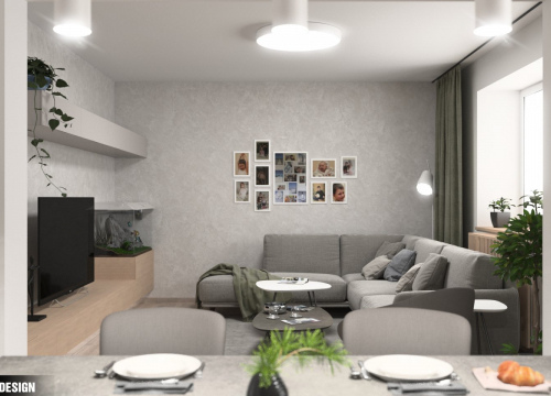 Návrh interiéru - Návrh interiéru obývacího pokoje RD Velká Bystřice II. - 2