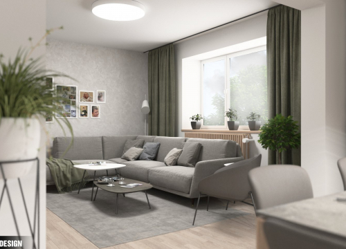 Návrh interiéru - Návrh interiéru obývacího pokoje RD Velká Bystřice II. - 1