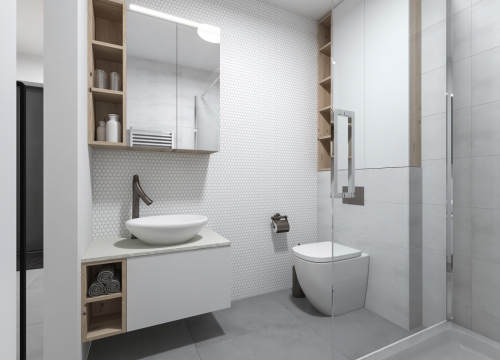 Návrh interiéru - Návrh interiéru koupelny RD Slavonín - 3