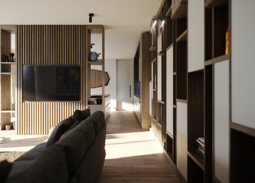 Návrh interiéru - Návrh interiéru obývacího pokoje RD Prostějov - 2