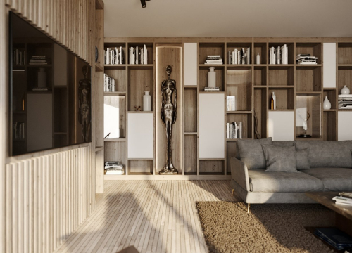 Návrh interiéru - Návrh interiéru obývacího pokoje RD Prostějov - 4