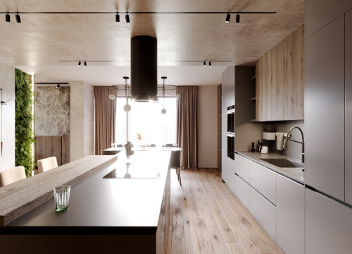 Návrh interiéru - Návrh interiéru kuchyně a jídelny RD Bruntál - 1