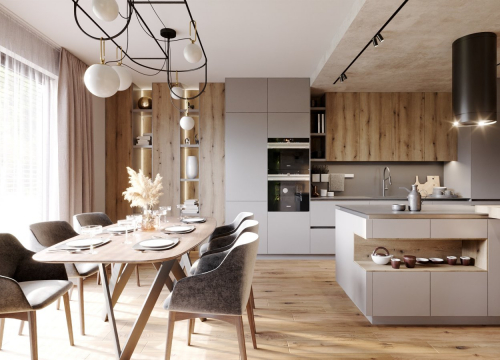 Návrh interiéru - Návrh interiéru kuchyně a jídelny RD Bruntál - 2