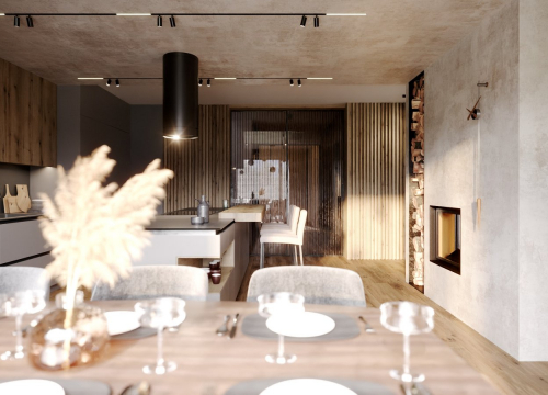 Návrh interiéru - Návrh interiéru kuchyně a jídelny RD Bruntál - 3
