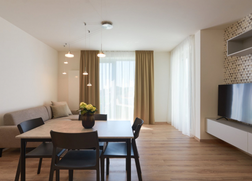 Realizace interiéru - Realizace interiéru obývacího pokoje s kuchyňským koutem Vila Park byt IV - 2